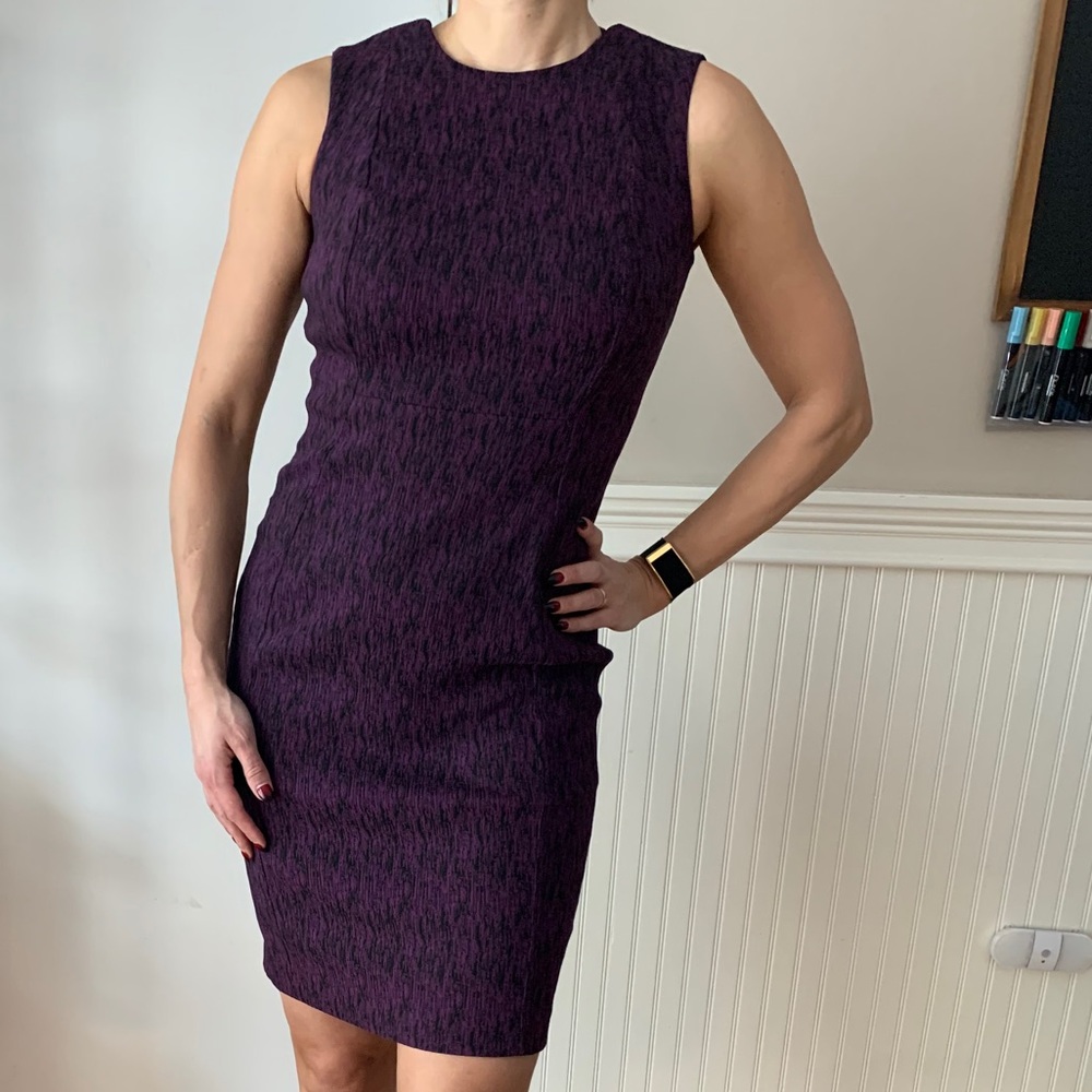 Calvin Klein black purple office business dress 6